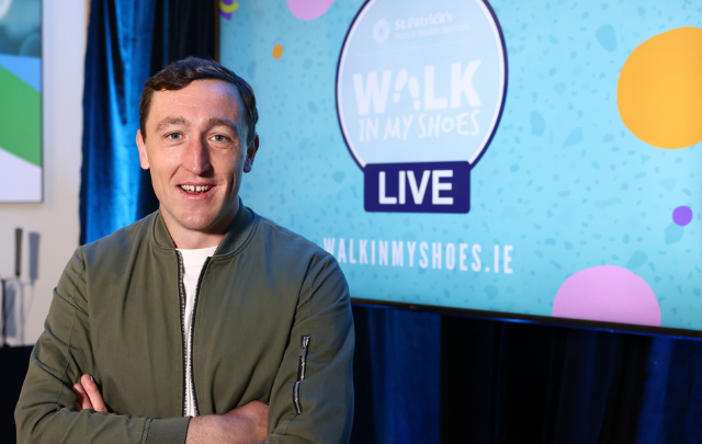 Photograph of Cormac Ryan, a former hurler who speaks of his experience with depression and eating disorders, taking part in WIMS Live 2022.
