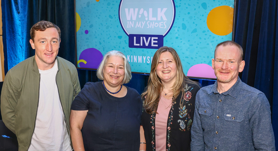 Left to right: Dublin GAA hurler Cormac Ryan; mental health advocate Charlotte Frorath; RTÉ broadcaster Jan Ní Fhlanagáin; and SeeChange Ambassador Gary Anderson at the WIMS Live launch event in St Patrick's University Hospital on World Mental Health Day 2022